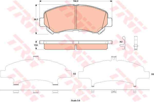 Kit de plaquettes de frein, frein à disque