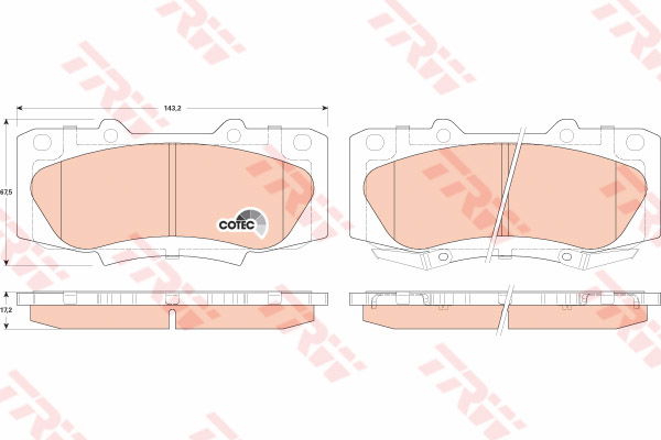 Kit de plaquettes de frein, frein à disque COTEC