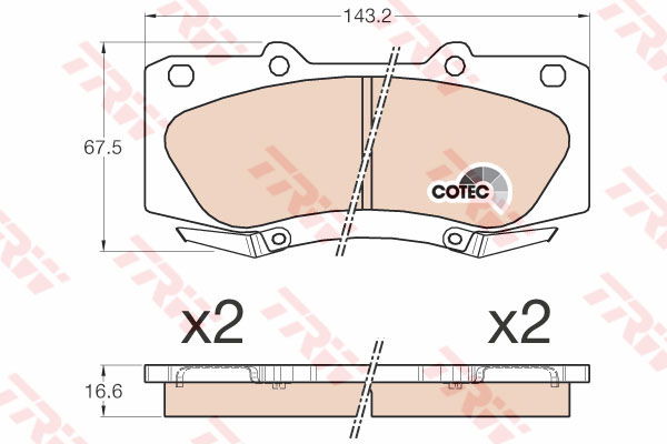 Kit de plaquettes de frein, frein à disque COTEC