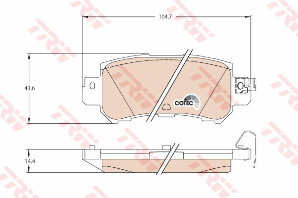 Kit de plaquettes de frein, frein à disque COTEC