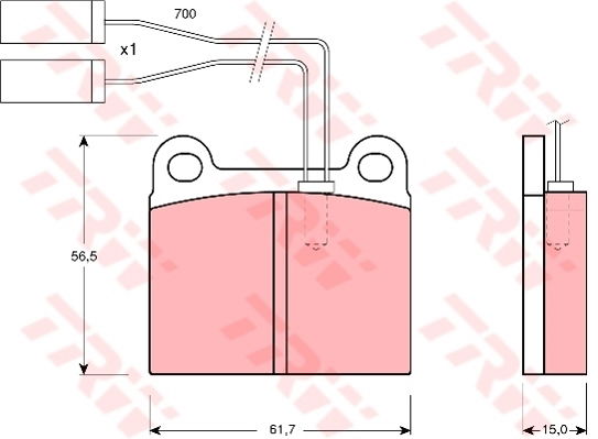 Kit de plaquettes de frein, frein à disque