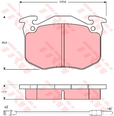 Kit de plaquettes de frein, frein à disque