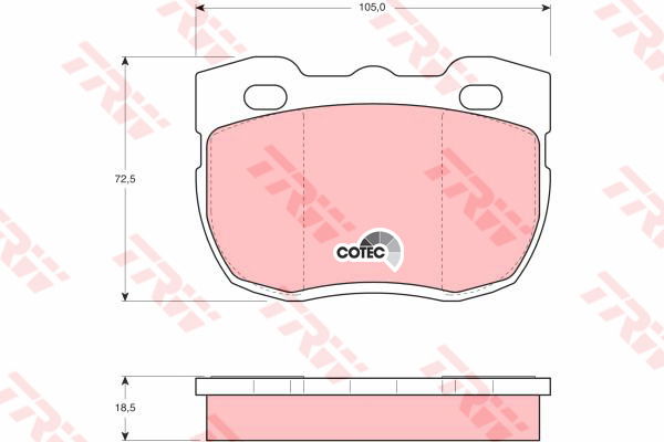 Kit de plaquettes de frein, frein à disque COTEC