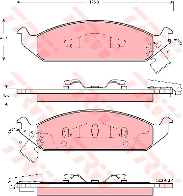 Kit de plaquettes de frein, frein à disque