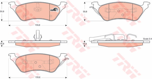 Kit de plaquettes de frein, frein à disque COTEC