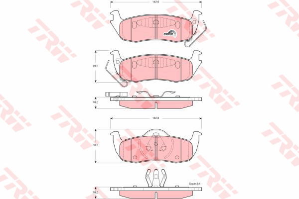 Kit de plaquettes de frein, frein à disque COTEC