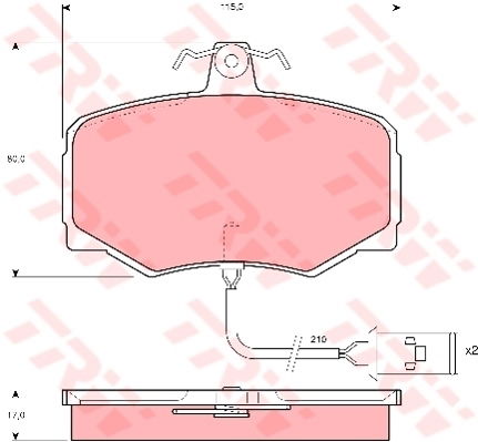 Kit de plaquettes de frein, frein à disque