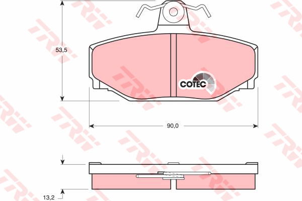 Kit de plaquettes de frein, frein à disque COTEC