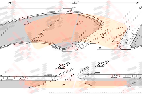 Kit de plaquettes de frein, frein à disque