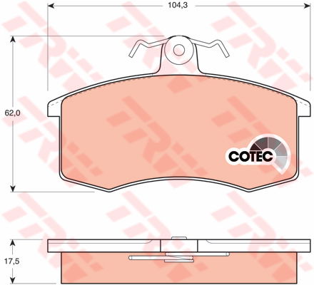 Kit de plaquettes de frein, frein à disque COTEC