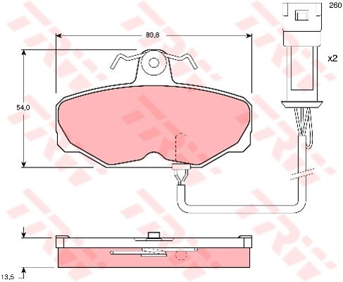 Kit de plaquettes de frein, frein à disque