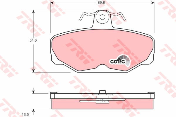 Kit de plaquettes de frein, frein à disque COTEC