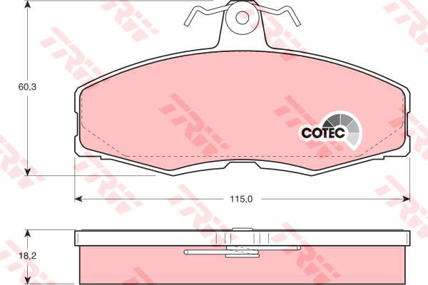 Kit de plaquettes de frein, frein à disque COTEC