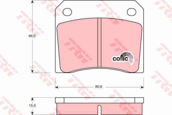 Kit de plaquettes de frein, frein à disque COTEC