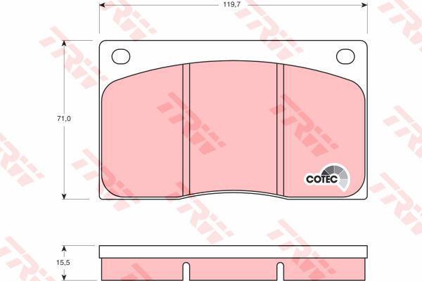 Kit de plaquettes de frein, frein à disque COTEC