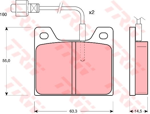 Kit de plaquettes de frein, frein à disque