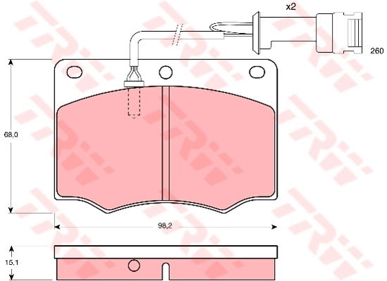 Kit de plaquettes de frein, frein à disque