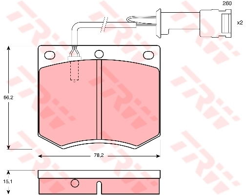 Kit de plaquettes de frein, frein à disque