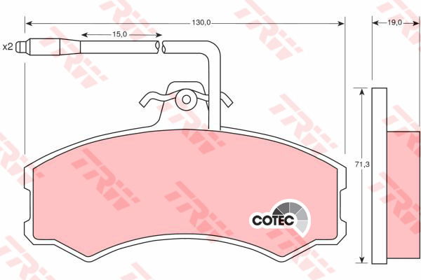 Kit de plaquettes de frein, frein à disque COTEC