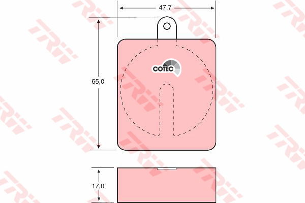 Kit de plaquettes de frein, frein à disque COTEC