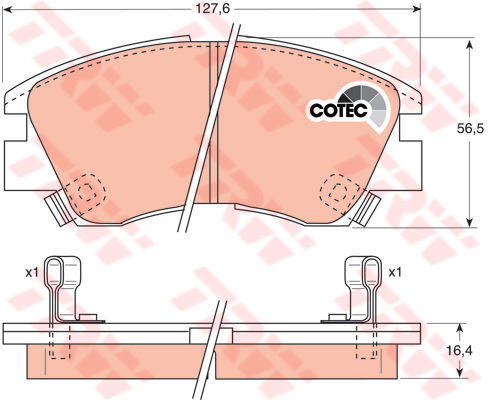 Kit de plaquettes de frein, frein à disque COTEC