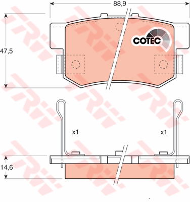 Kit de plaquettes de frein, frein à disque COTEC