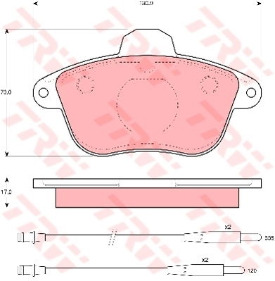 Kit de plaquettes de frein, frein à disque