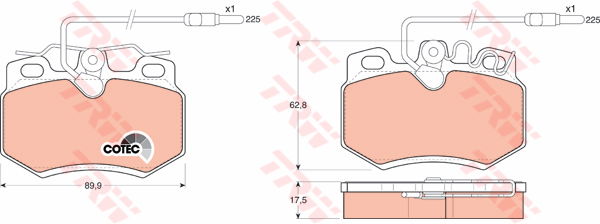 Kit de plaquettes de frein, frein à disque COTEC