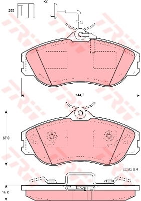 Kit de plaquettes de frein, frein à disque