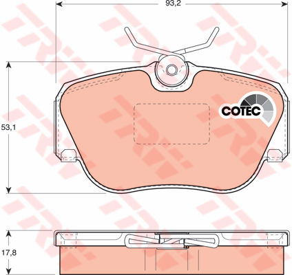 Kit de plaquettes de frein, frein à disque COTEC