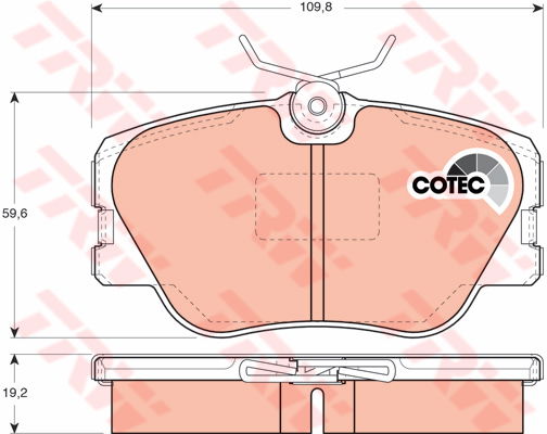 Kit de plaquettes de frein, frein à disque COTEC