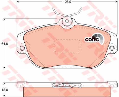 Kit de plaquettes de frein, frein à disque COTEC