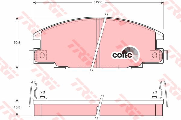 Kit de plaquettes de frein, frein à disque COTEC