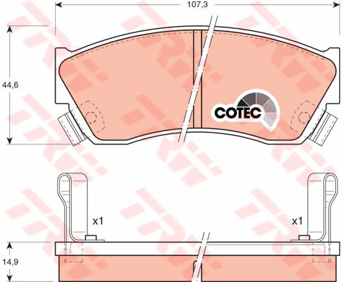 Kit de plaquettes de frein, frein à disque COTEC