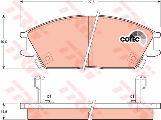 Kit de plaquettes de frein, frein à disque COTEC