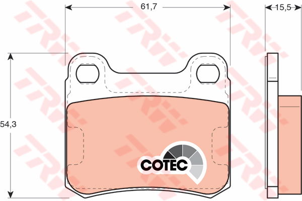 Kit de plaquettes de frein, frein à disque COTEC