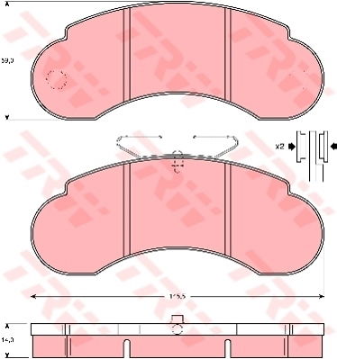 Kit de plaquettes de frein, frein à disque