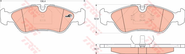 Kit de plaquettes de frein, frein à disque COTEC