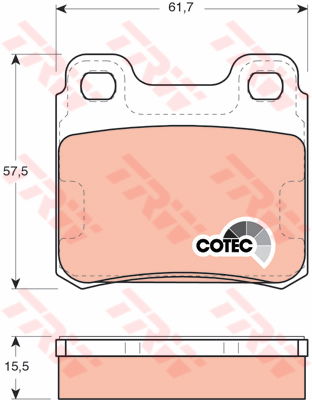 Kit de plaquettes de frein, frein à disque COTEC