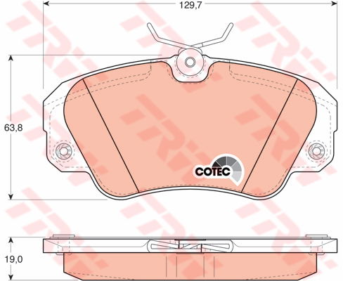 Kit de plaquettes de frein, frein à disque COTEC