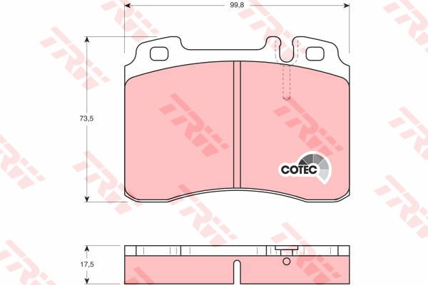 Kit de plaquettes de frein, frein à disque COTEC