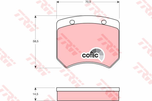 Kit de plaquettes de frein, frein à disque COTEC