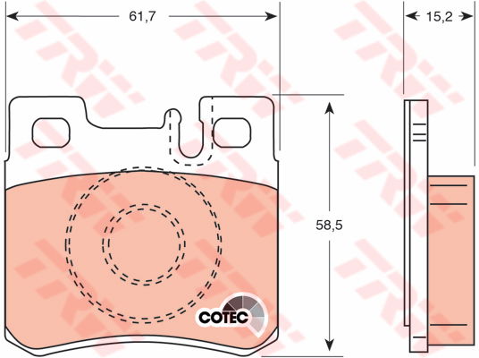 Kit de plaquettes de frein, frein à disque COTEC