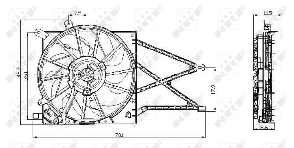 Ventilateur, refroidissement du moteur