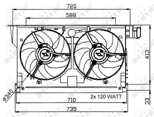 Ventilateur, refroidissement du moteur