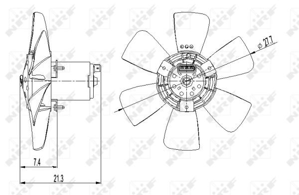 Ventilateur, refroidissement du moteur