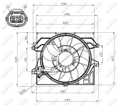 Ventilateur, refroidissement du moteur