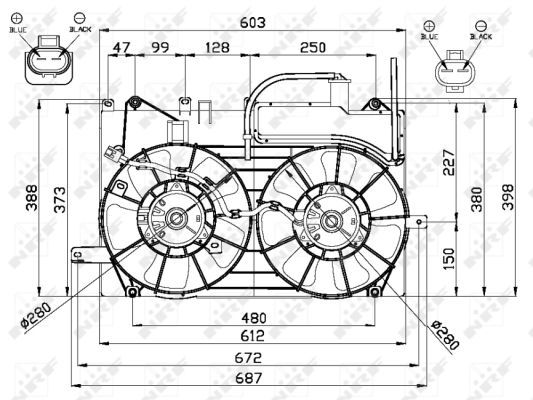 Ventilateur, refroidissement du moteur