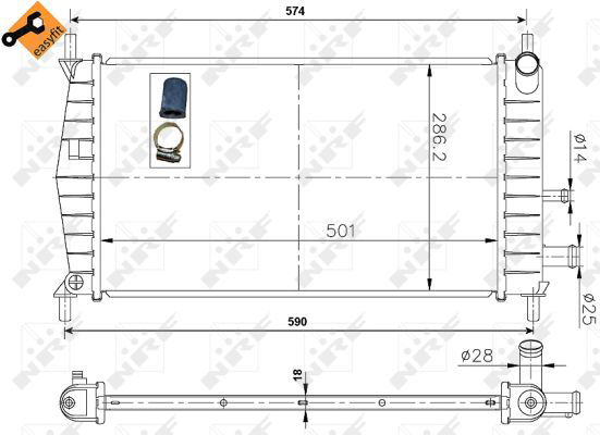 Radiateur, refroidissement du moteur EASY FIT