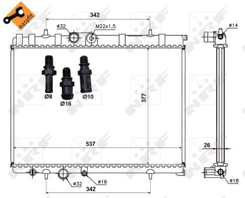 Radiateur, refroidissement du moteur EASY FIT